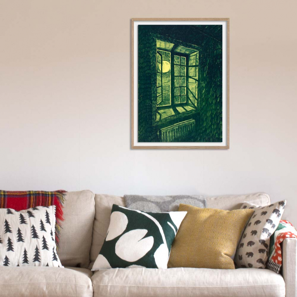 Window (green), lithograph by Morten Schelde