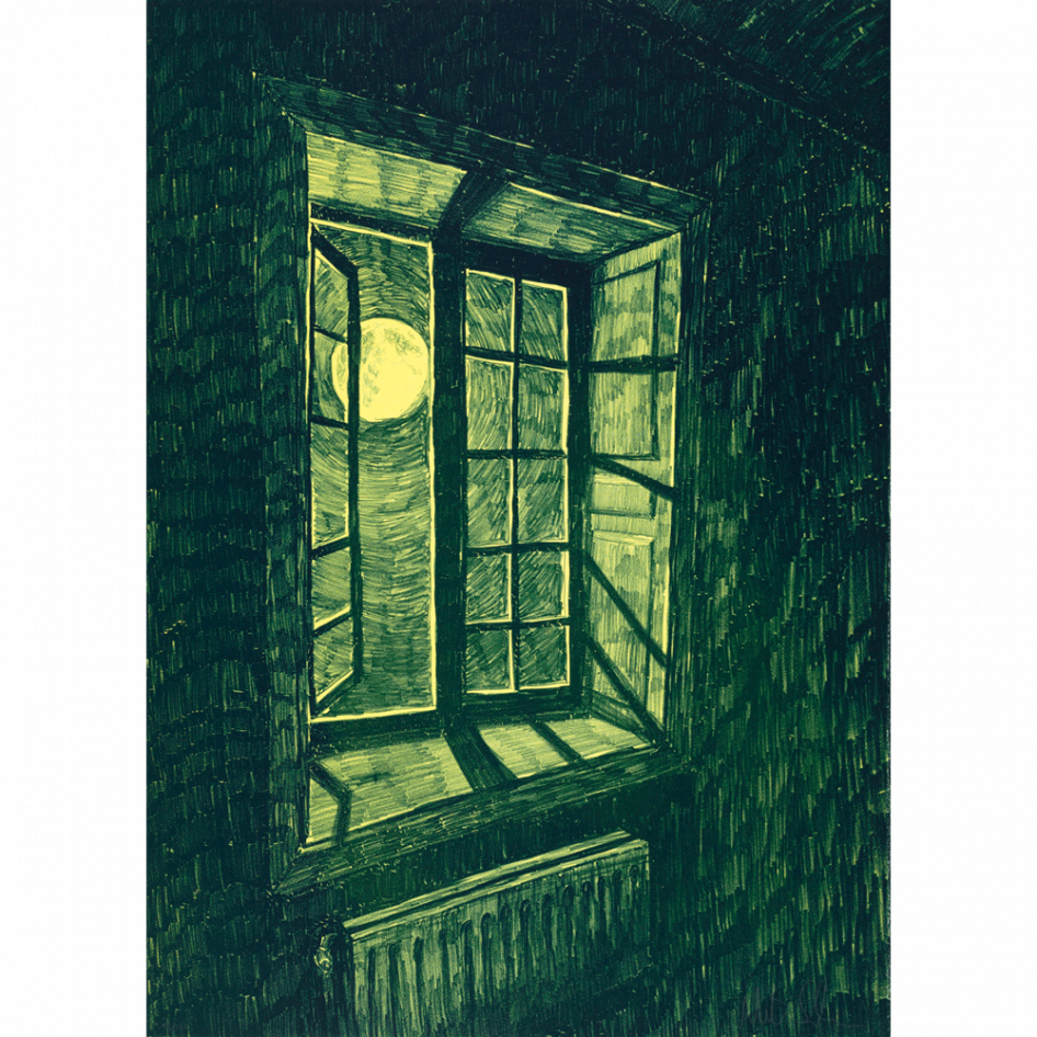 Window (green), lithograph by Morten Schelde
