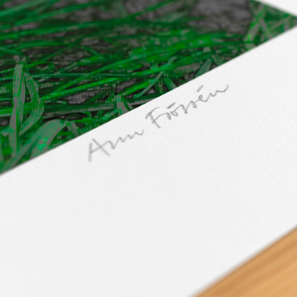 Digital print "Green green grass of Home, blue" by Swedish artist Ann Frössen at ed. art