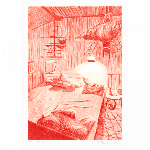 "Bedroom ships" a lithograph by Morten Schelde, ed-art.se