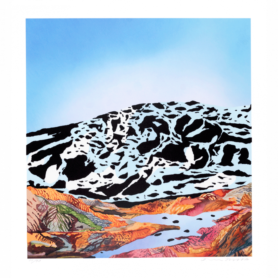"Hundberget", digital screen print by Swedish artist Roger Metto