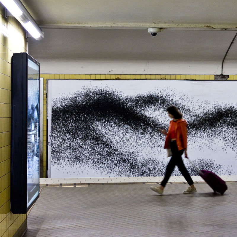 Eva Beierheimers utsmyckning i tunnelbanan i Stockholm, station Fridhemsplan