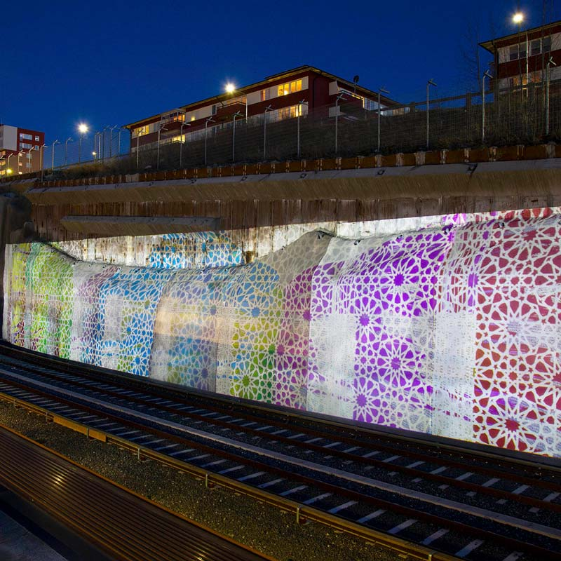 Public commission at Norsborg metro station in Stockholm.